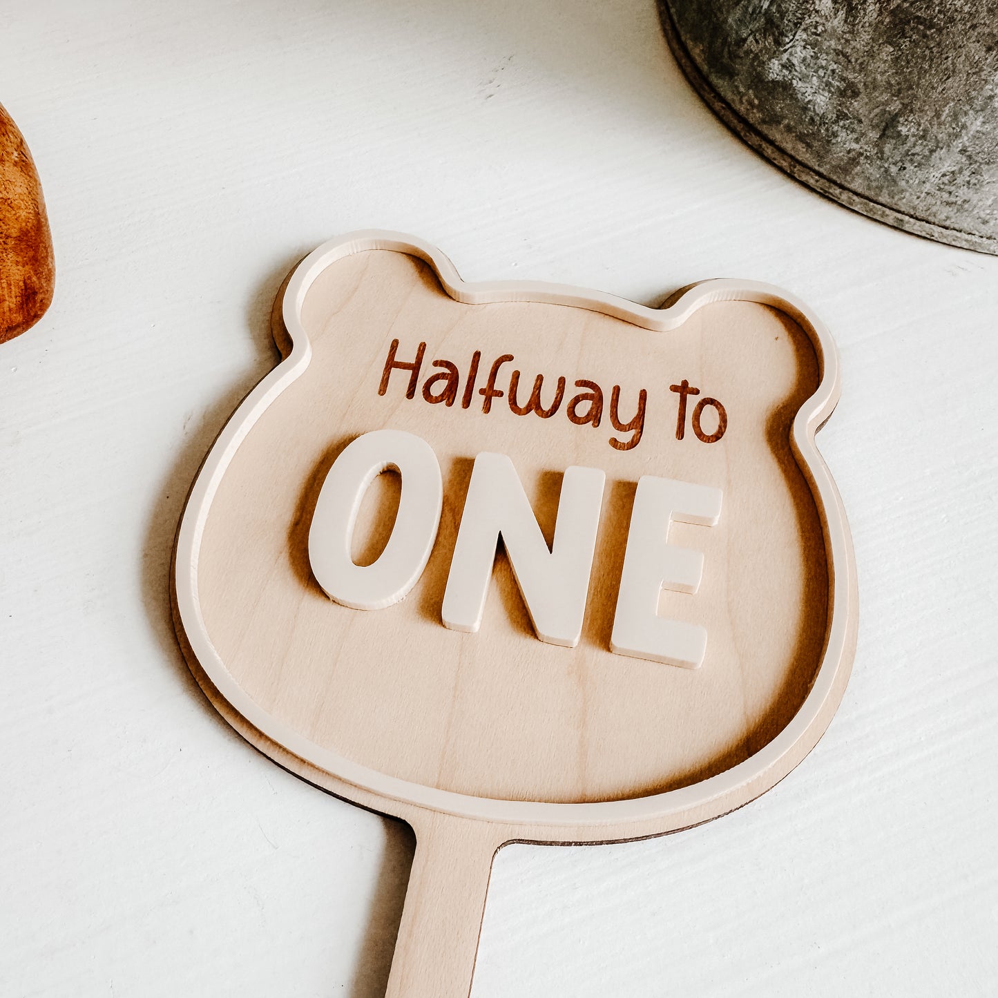 “Halfway to One” Bear Cake Topper