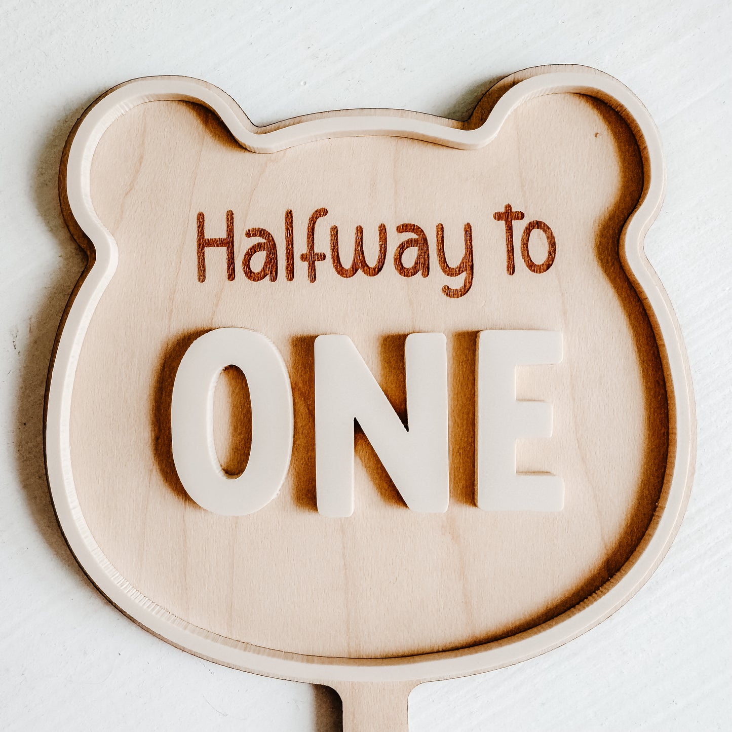 “Halfway to One” Bear Cake Topper